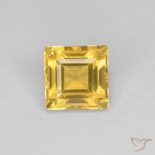 1.09ct Натуральный Средний желтый Цитрин, Квадрат, VVS-VS