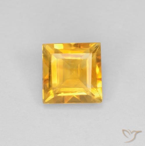 1.11ct Натуральный Яркое золото Цитрин, Квадрат, Чистота VS
