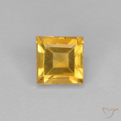 1.21ct Натуральный Золотой Цитрин, Квадрат, VVS-VS