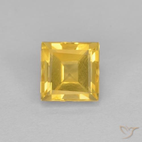 1.33ct Натуральный Среднее золото Цитрин, Квадрат, Чистота VS