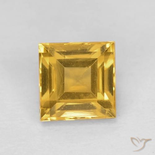 1.24ct Натуральный Глубокое золото Цитрин, Квадрат, VVS-VS
