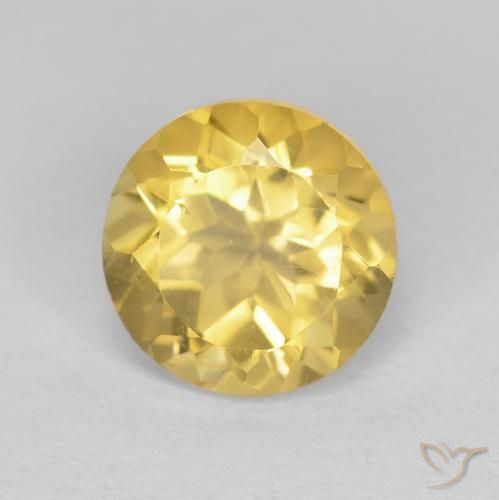 1.32ct Натуральный Светлое золото Цитрин, Круглый, Чистота VVS