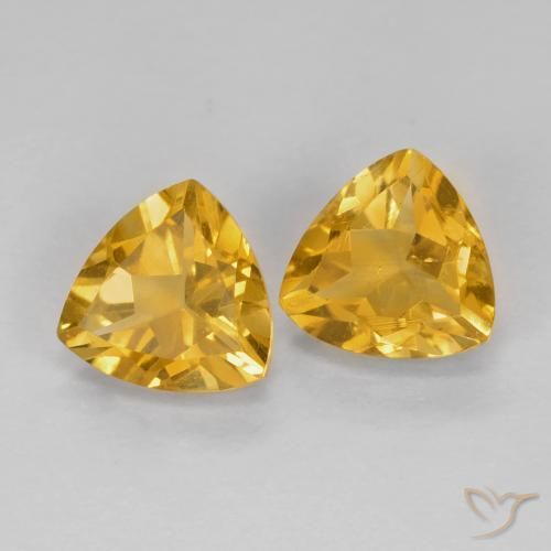 1.51 карата, натуральный Medium Dark-Golden Цитрин, Триллион, Чистота VS