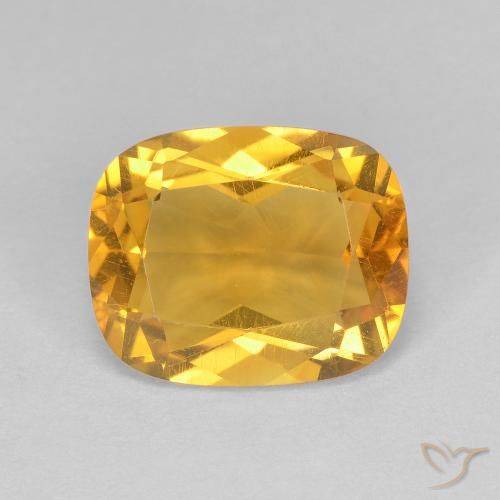 3.53ct Натуральный Золотой Цитрин, Подушка, Чистота VVS