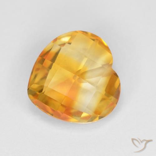 1.73ct Натуральный Глубокий оранжево-золотой Цитрин, Сердце, Чистота VVS