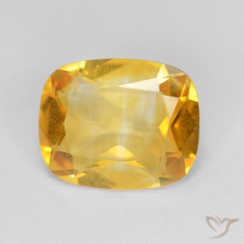 2.98ct Натуральный Золотой Цитрин, Подушка, VVS-VS