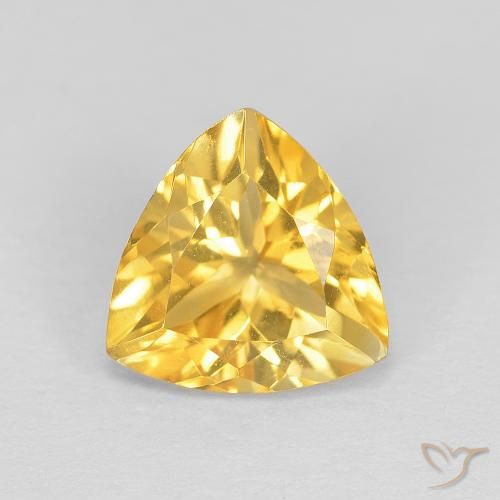 1.67ct Натуральный Золотой Цитрин, Триллион, Чистота VVS