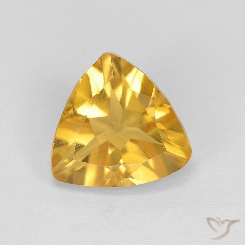 1.67ct Натуральный Среднее золото Цитрин, Триллион, Чистота VVS