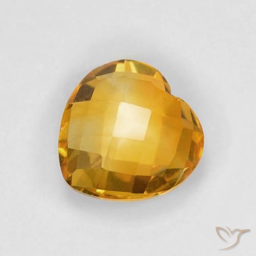 1.69ct Натуральный Темно-золотой апельсин Цитрин, Сердце, Чистота VVS