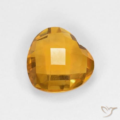 1.61ct Натуральный Темно-золотой Цитрин, Сердце, Чистота VVS