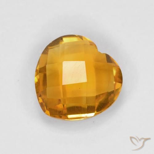 1.70ct Натуральный Глубокий оранжево-золотой Цитрин, Сердце, Чистота VVS