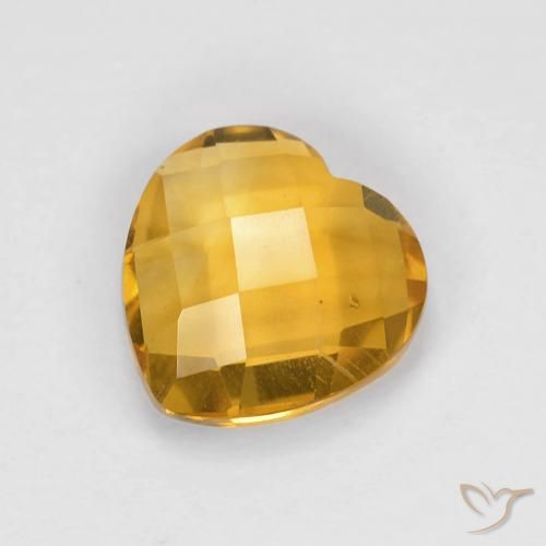 1.66ct Натуральный Темно-золотой апельсин Цитрин, Сердце, Чистота VVS