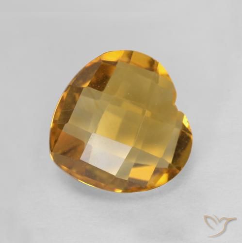 1.73ct Натуральный Темно-золотой Цитрин, Сердце, Чистота VVS
