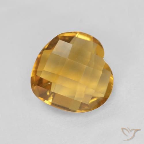 1.65ct Натуральный Темно-золотой Цитрин, Сердце, Чистота VVS
