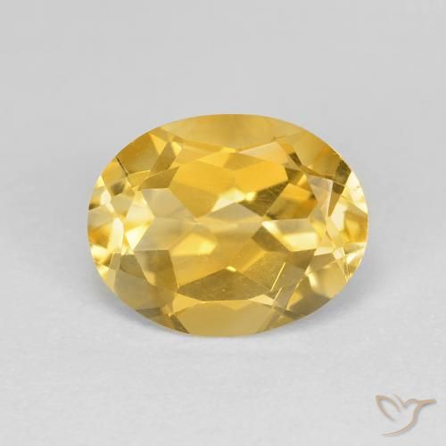 3.09ct Натуральный Золотой Цитрин, Овал, Чистота VVS