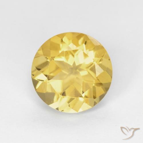 1.95ct Натуральный Медовый желтый Цитрин, Круглый, Чистота VVS