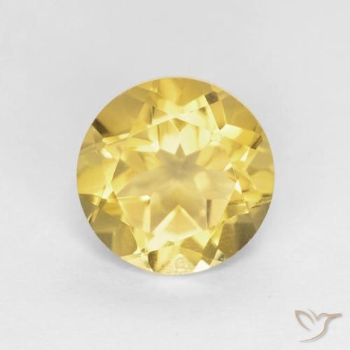 1.86ct Натуральный Темно-желтый Цитрин, Круглый, Чистота VVS