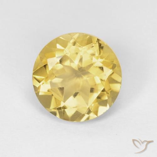 1.91ct Натуральный Медовый желтый Цитрин, Круглый, Чистота VVS
