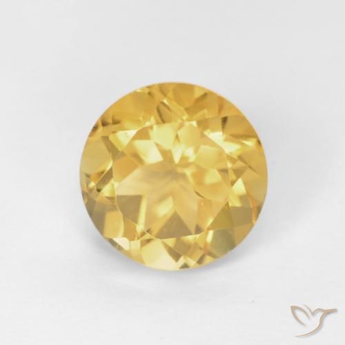 1.73ct Натуральный Золотисто-оранжевый Цитрин, Круглый, Чистота VVS