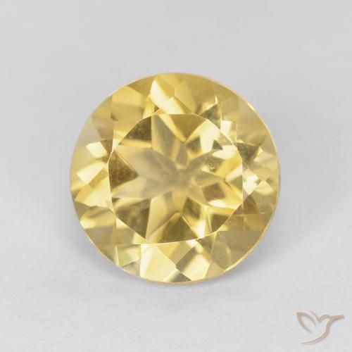 1.86ct Натуральный Среднее золото Цитрин, Круглый, Чистота VVS