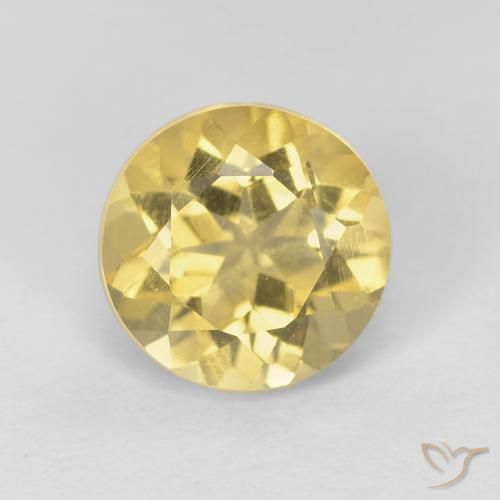 1.84ct Натуральный Среднее золото Цитрин, Круглый, Чистота VVS
