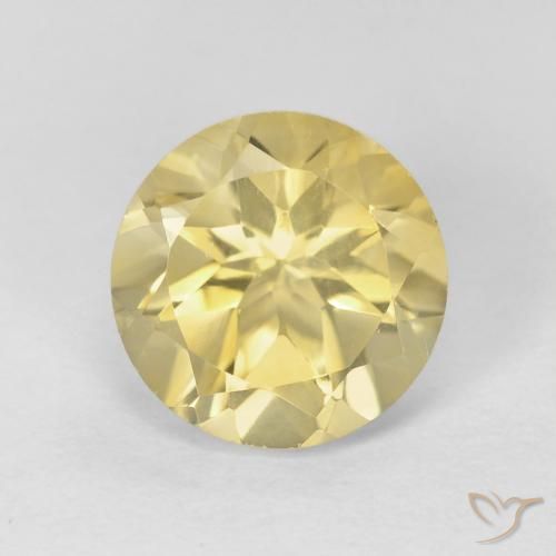 1.95ct Натуральный Очень светлый дижонский желтый Цитрин, Круглый, Чистота VVS