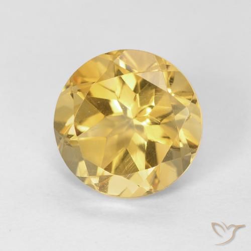 1.82ct Натуральный Золотой Цитрин, Круглый, Чистота VVS