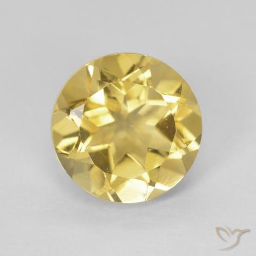 1.97ct Натуральный Золотисто-желтый Цитрин, Круглый, Чистота VVS