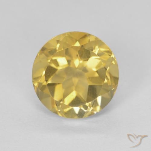 1.98ct Натуральный Очень светлый золотисто-коричневый Цитрин, Круглый, Чистота VVS