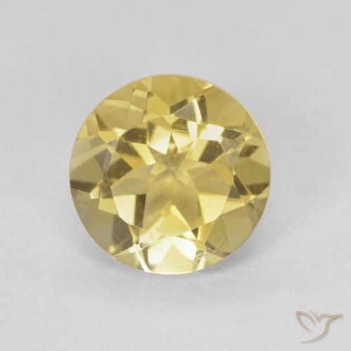 1.87ct Натуральный Очень светлый золотисто-коричневый Цитрин, Круглый, Чистота VVS