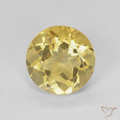 1.96ct Натуральный Очень светлый золотисто-коричневый Цитрин, Круглый, Чистота VVS