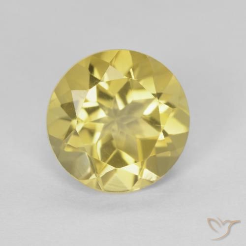 1.86ct Натуральный Золотисто-желтый Цитрин, Круглый, Чистота VVS