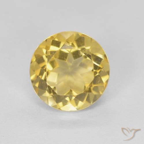 1.86ct Натуральный Золотой Цитрин, Круглый, Чистота VVS