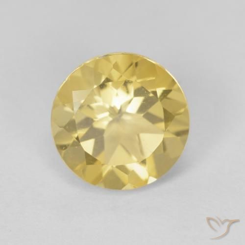 1.88ct Натуральный Светло-желтый Цитрин, Круглый, Чистота VVS
