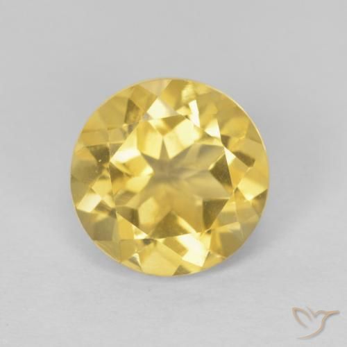 2.00ct Натуральный Светло-желтый Цитрин, Круглый, Чистота VVS