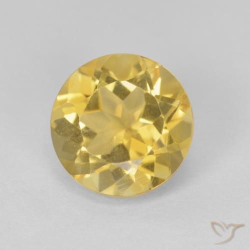 1.96ct Натуральный Желтоватое золото Цитрин, Круглый, Чистота VVS