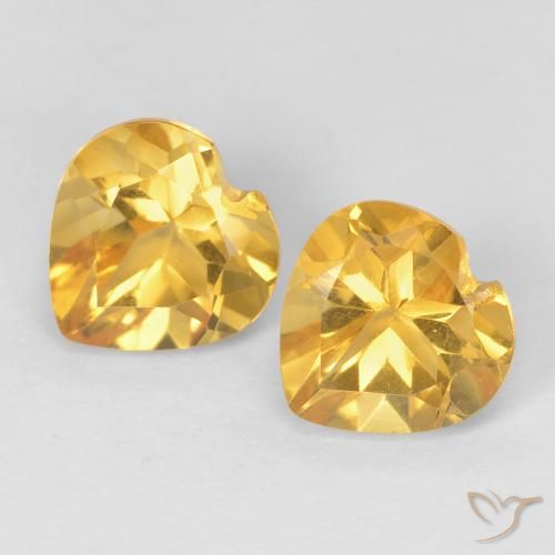 1.46ctw Натуральный Medium Dark-Golden Цитрин, Сердце, Чистота VVS