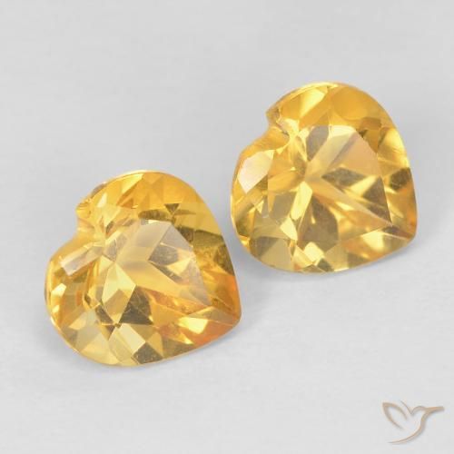 1.46 карата, натуральный Medium Dark-Golden Цитрин, Сердце, Чистота VVS
