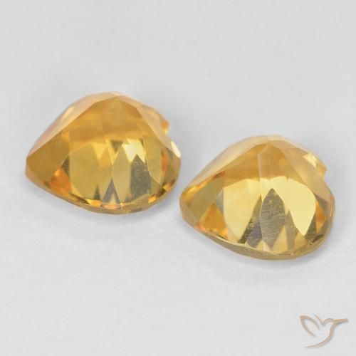 1.46 карата, натуральный Medium Dark-Golden Цитрин, Сердце, Чистота VVS