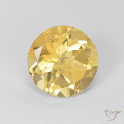 1.77ct Натуральный Светло-золотисто-желтый Цитрин, Круглый, Чистота VVS