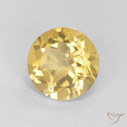1.98ct Натуральный Светло-золотисто-желтый Цитрин, Круглый, Чистота VVS
