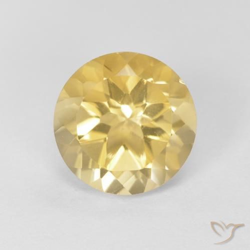 1.86ct Натуральный Светлое золото Цитрин, Круглый, Чистота VVS