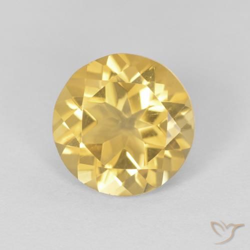1.74ct Натуральный Светло-золотисто-желтый Цитрин, Круглый, Чистота VVS
