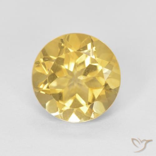 1.98ct Натуральный Светло-золотисто-желтый Цитрин, Круглый, Чистота VVS