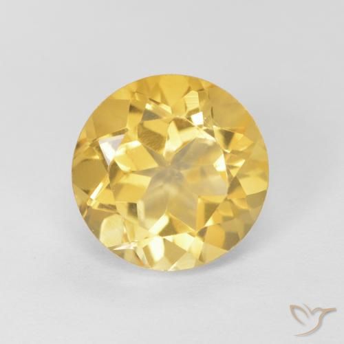 1.96ct Натуральный Светлое золото Цитрин, Круглый, Чистота VVS