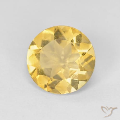 1.64ct Натуральный Среднее золото Цитрин, Круглый, Чистота VVS