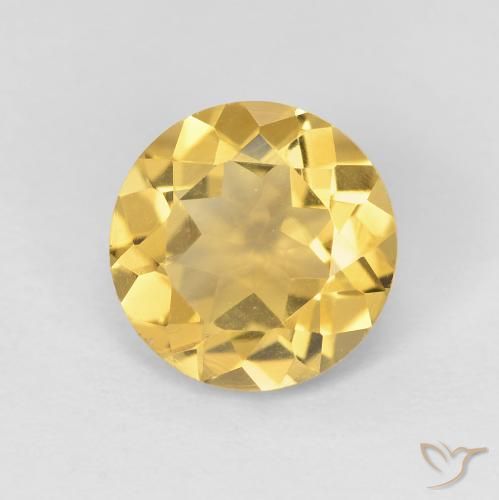 1.80ct Натуральный Средний золотой Цитрин, Круглый, Чистота VVS