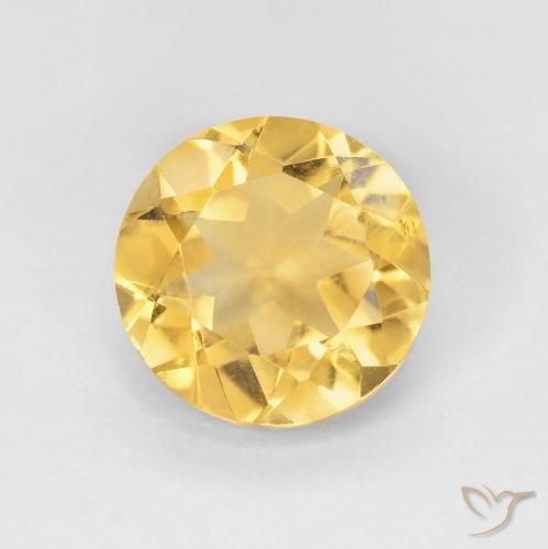1.73ct Натуральный Среднее золото Цитрин, Круглый, VVS-VS