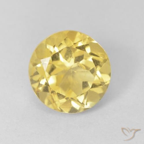 1.94ct Натуральный Яркое золото Цитрин, Круглый, Чистота VVS