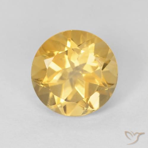 2.01ct Натуральный Среднее золото Цитрин, Круглый, VVS-VS